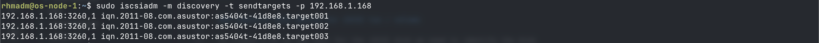 Discover iSCSI targets