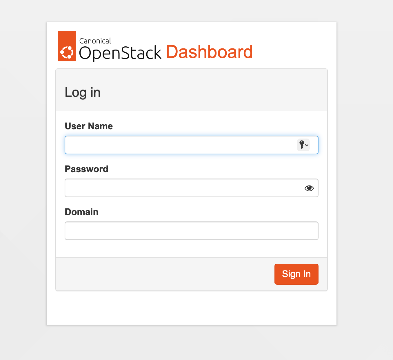 Horizon dashboard loads
