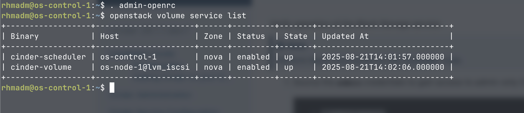 Verify cinder-volume service